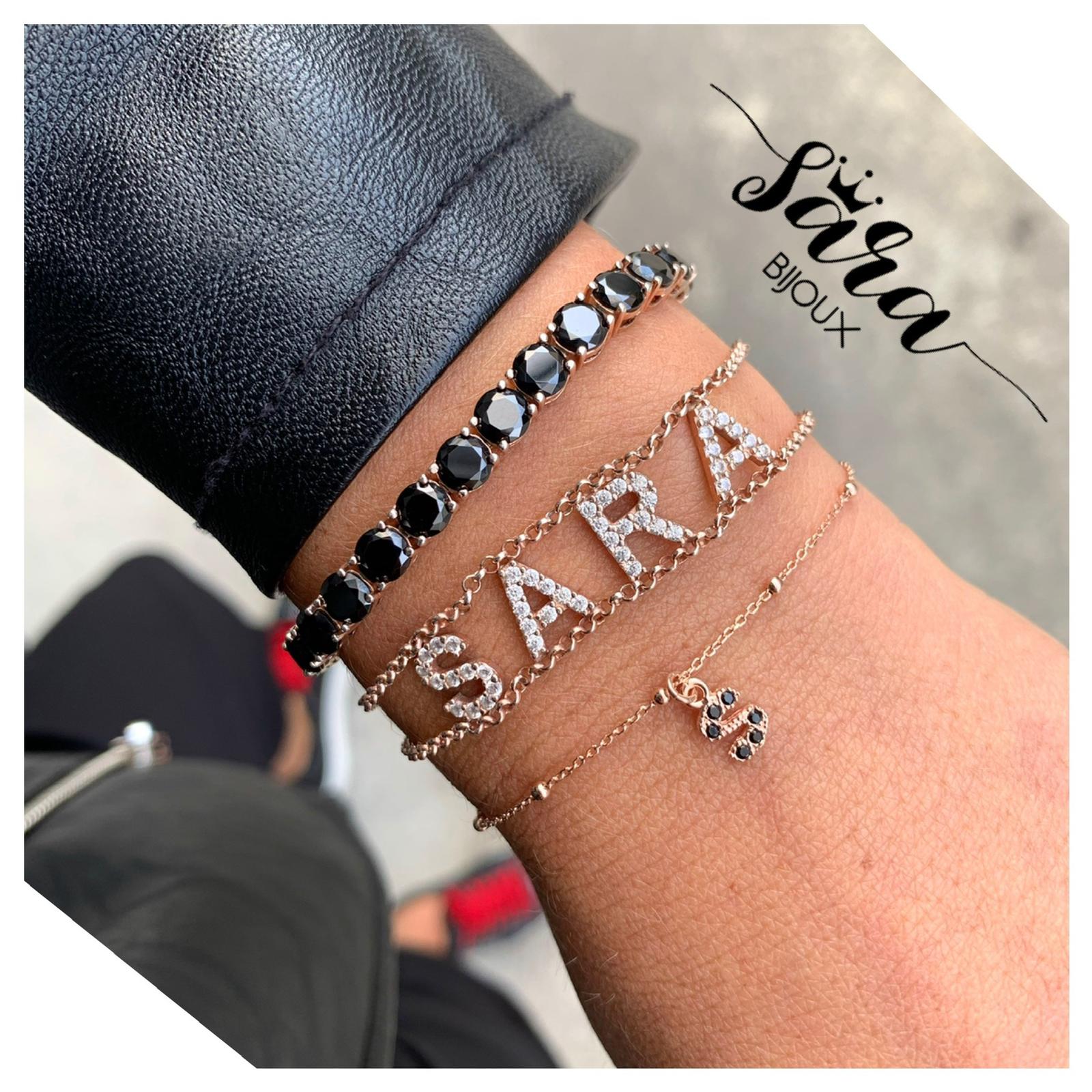 Maglione Bracciale Nome Personalizzato In Acciaio Anallergico - Bianco, Giallo O Rosa, Max 9 Caratteri, Made In Italy