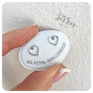 Orecchini lobo cuoricino vuoto