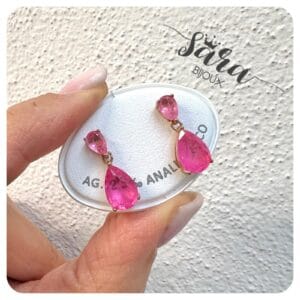 Orecchini  lobo pietre fucsia