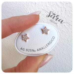 Orecchini lobo stelle zirconi bianchi