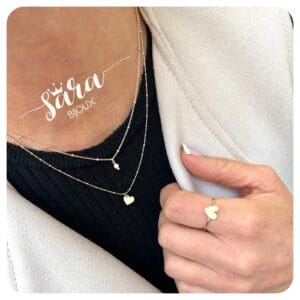 Collana doppia cuoricino e perlina