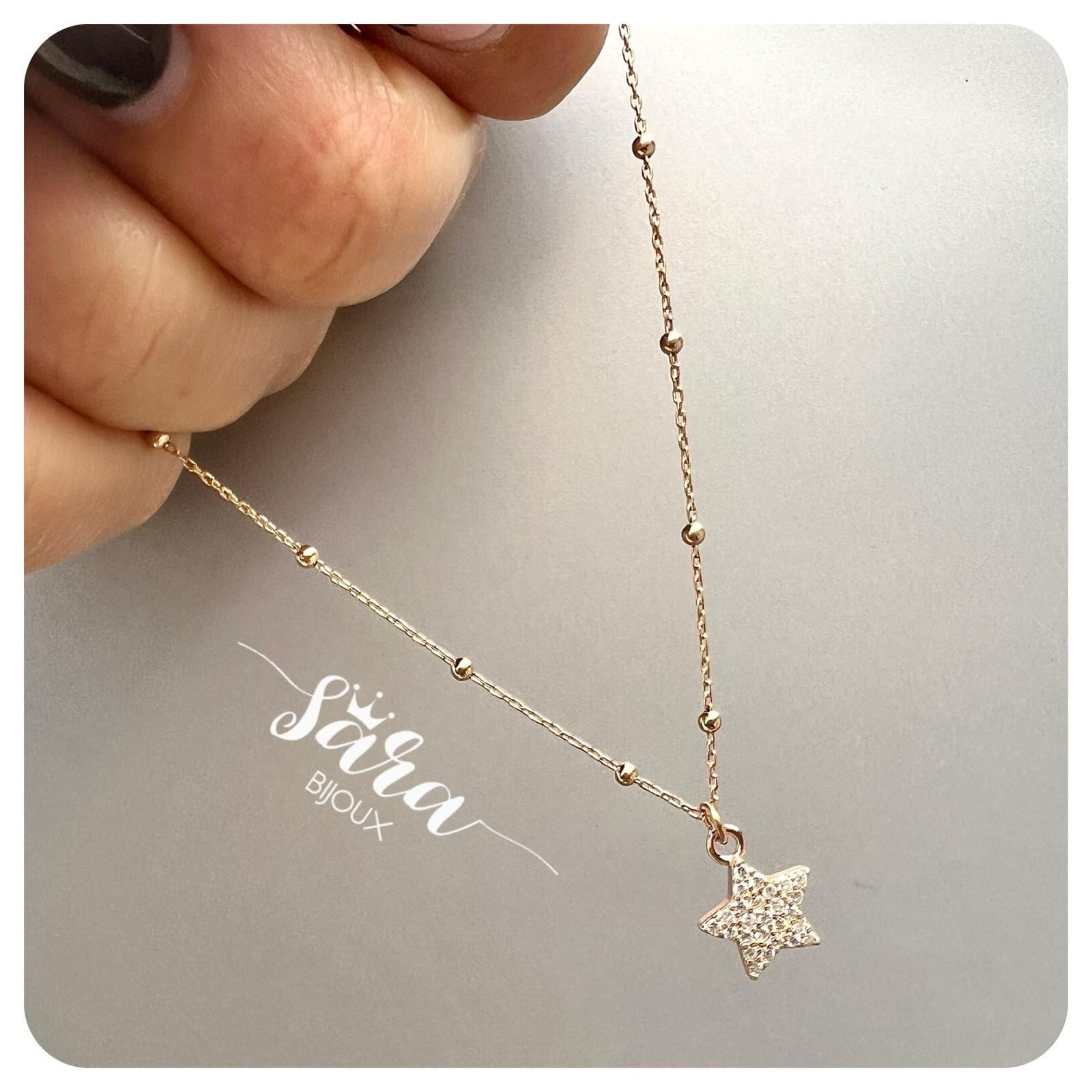 Bracciale micro-rosario con stella di zirconi 10 Bracciale micro-rosario con stella di zirconi